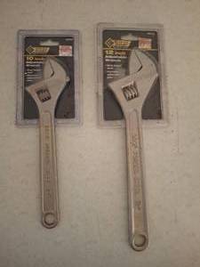 lot 1395 image: Steel Grip 10 and 12 Adjustable Wrenches