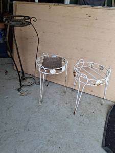 lot 1421 image: (3) Metal Plant Stands