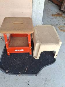 lot 1425 image: Hirsh Step Stool and Plastic Step Stool