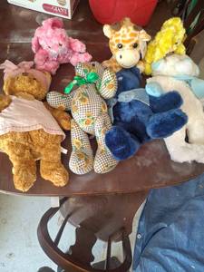 lot 1432 image: Lot of Plush Stuffed Animals - Teddy Bears Giraffe Poodle