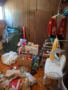 lot 1434 image: All Remaining in Room - Clothing, Holiday Decor, Medical Aid, Books, Household Items