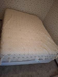 lot 1448 image: Cream Lace Bedspread with Scalloped Edging