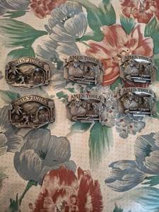 lot 1449 image: (6) Ames Tools Belt Buckle - Mount Rushmore, Panama Canal