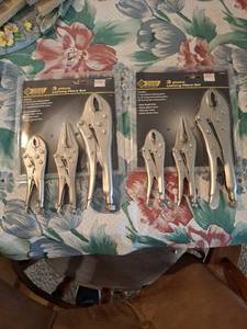 lot 1474 image: (2) Steel Grip 3 Piece Locking Pliers Set