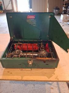 lot 1480 image: Coleman Two Burner Camping Stove