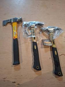 lot 1496 image: 14 oz Drywall Hatchet and 2 Hammers