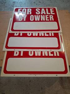 lot 1507 image: For Sale By Owner Sign 3-Pack
