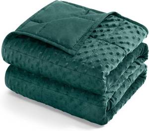 lot 210 image: Kivik Minky Dot Weighted Blanket 12 lb Twin 48x72 Dark Green