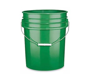 lot 35 image: Bundle of 4 Green 5 Gal PVC Buckets