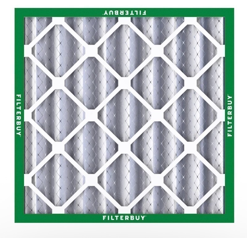 lot 674 image: Filterbuy 20x20x4 Air Filter M11 Essential Dust & Allergy Defense (2-Pack), Electrostatic Pleated HVAC AC Furnace Filters Replacement (Actual Size 19.50 x 19.50 x 3.63) - Sm Crease on edge