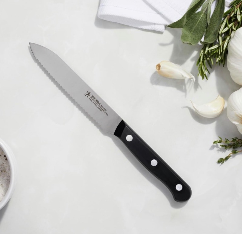 lot 114 image: Bundle of 5 Henckels Solution 5-inch Serrated Utility Knives - Upgrade your Knife Set