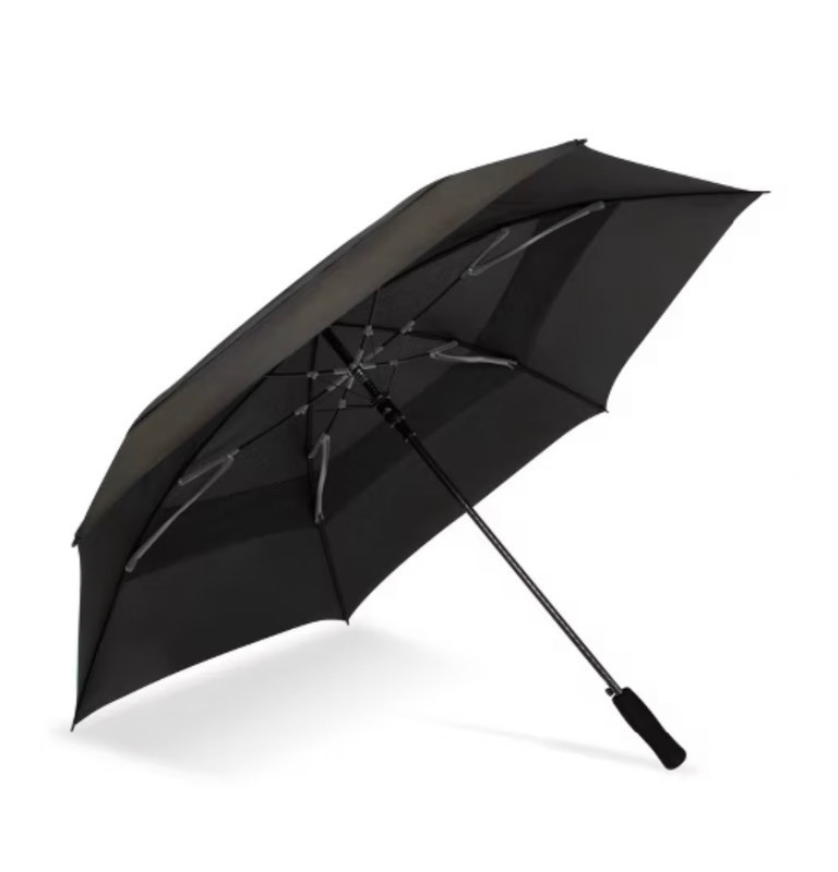 lot 123 image: ShedRain Vortex 62 in Golf Umbrella - BlackCharcoal Auto-Open, Solid Polyester, Plastic Handle