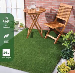 lot 8 image: Emerald Green Precut Turf 5 ft. x 7 ft. Green Artificial Turf Grass Rug