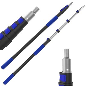 lot 110 image: Blue 26FT Reach Telescopic Extension Pole, 5-19FT Multi-Purpose Extension Pole with Universal Twist-on Metal Tip, Sturdy Aluminum Paint Roller Extension Pole for Squeegee, Paint Roller, Duster