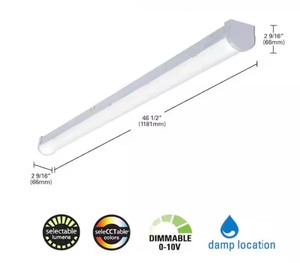 lot 158 image: SLSTP 4 ft. Selectable CCT and Lumen LED Striplight 2465L, 3545K UNV DIM