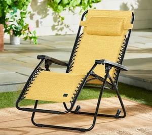 lot 1412 image: Bliss Hammocks Gravity-Free 28 Reclining Chair w Pillow and Wheels