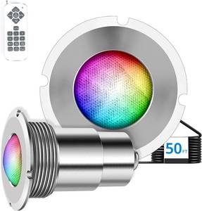 lot 2023 image: $200 Pool Lights for Inground Pool, 1.5 Inch LED Color Inground Pool & Spa Light, IP68 Waterproof Nicheless Pool Lights, AC12V, 50 ft Cord, Remote Control (Controller Not Supported)