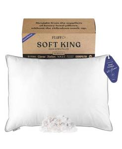 lot 2025 image: $119 FluffCo Down & Feather Classic Hotel Pillow - King - Soft - White - King