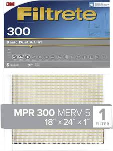 lot 2026 image: Basic Dust & Lint Reduction Pleated Air Filter, 3 Months, 18x24x1-In.