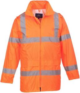 lot 2045 image: Portwest UH440 Mens Lightweight Waterproof Hi Vis Reflective Rain Jacket Medium