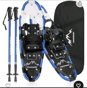 lot 2048 image: GORPORE All Terrain Snowshoes Trekking Poles (Blue, 25 (Up to 200lbs))