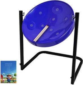 lot 2075 image: $139 9-Note Steelpan (Steel Drum) with Stand - Educational Musical Instrument for Beginners and Hobbyists by Suttaya