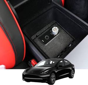 lot 2086 image: $209 Center Console Safe Vault - KEREN Console Gun Safe Box Compatible with Tesla Model 3 2024-2026, Fingerprint Lock with Key