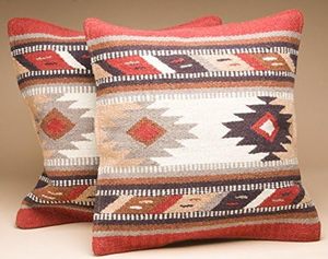 lot 3005 image: Lot of 3, Mission Del Rey Southwestern Wool Throw Pillow Covers 18x18 - Hopi