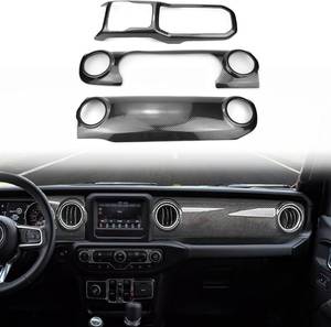 lot 3007 image: ABS Center Console Interior Trim Panel Dashboard Decor Cover Compatible with Jeep Accessories Wrangler JL 2018-2021 Jeep Gladiator JT 2020 (Carbon Fiber)