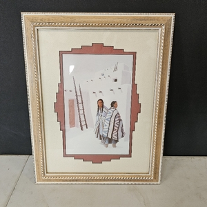 lot 3008 image: Native American Artwork Framed