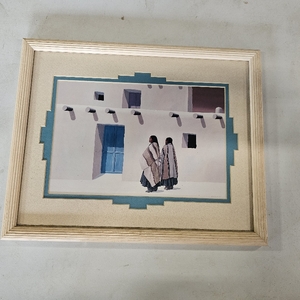 lot 3009 image: Native American Artwork Framed 15 X12