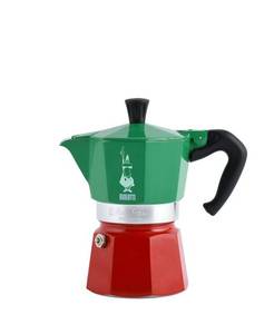 lot 3034 image: Bialetti Moka Express 130 ML 3 Cups Tricolore Coffeemaker - Gray