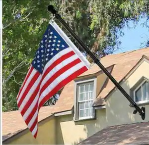 lot 3041 image: Flag Pole,6FT American Flag Pole & Bracket-Flagpoles for 3 x 5 Flags Holder for House Porch & Outdoor,Tangle Free and Wall Mount Flag Pole Kit (Without flag,Black)