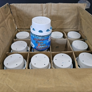lot 3045 image: Case of 12, SUPER EXIT BLUE BOWL CLEANER 9oz. Lasts Up to 60 Days.