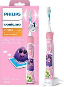 lot 3049 image: Philips Sonicare for Kids 3 Bluetooth Connected Rechargeable Electric Power Toothbrush, Interactive for Better Brushing, Pink, HX635141