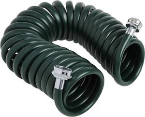 lot 3051 image: 25 ft Lightweight EVA Recoil Garden Hose, 38 in Coil Drinking Water Safe, Lead-Free RV & Marine Water Hose, Kink-Resistant Patio, Garden & Outdoor Use   Green