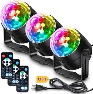 lot 3054 image: Apeocose 3-Pack Disco Ball Party Lights Sound Activated with Remote Control, 12 Modes Strobe Stage DJ Lights for Home Room Karaoke Dance Party Supplies Birthday Party Decorations White Elephant Gifts