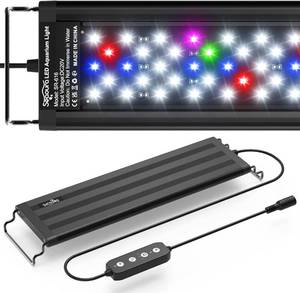 lot 3062 image: SEAOURA Led Aquarium Light for Plants-Full Spectrum Fish Tank Light with Timer Auto OnOff, 12-18 Inch, Adjustable Brightness, White Blue Red Green Pink LEDs with Extendable Brackets for Freshwater