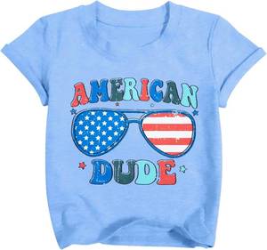 lot 3122 image: FRYAID 4th of July Shirt Toddler Baby Boys Girls American Flag Patriotic Tshirt Little Kids Cotton Tee Clothes. Size Youth 14-16 (or XL)