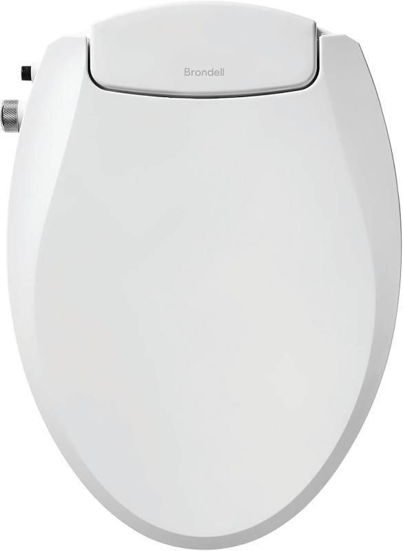 lot 161519 image: Brondell Bidet Toilet Seat Non-Electric Swash Ecoseat, Fits Elongated Toilets, White - Dual Nozzle System, Ambient Water Temperature - Bidet with Easy Installation
