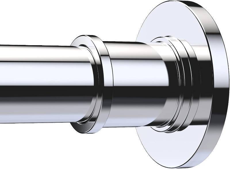 lot 251618 image: BRIOFOX Industrial Shower Curtain Rod - Rustproof Non-Slip 43-72 Inch 304 Stainless Steel Tension Curtain Rod for Window or Bathroom, Chrome