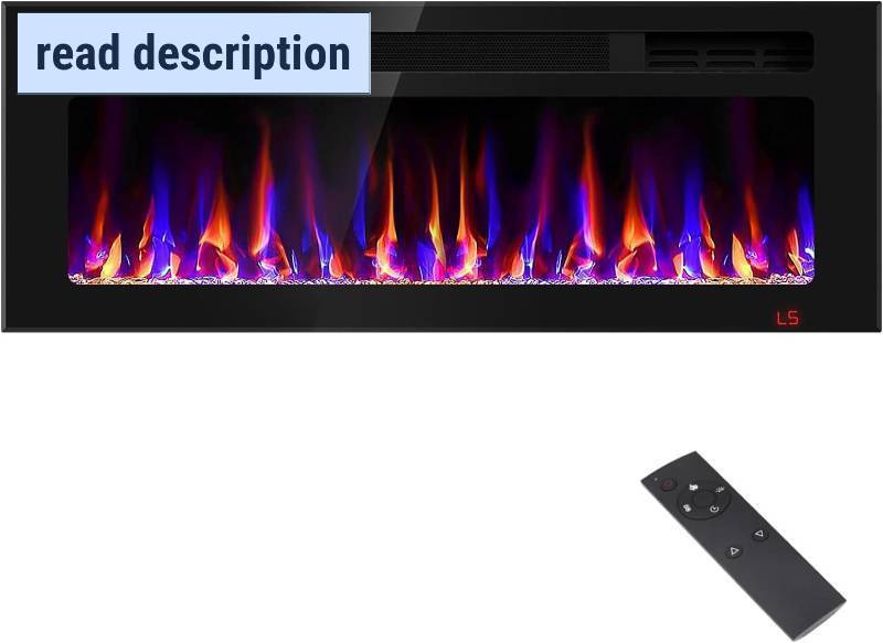 lot 351775 image: Retails for $180 43 Inch Electric Fireplace Recessed and Wall Mounted, Fireplace Heater and Linear Fireplace, Ultra-Thin Electric Fireplace, Low Noise, with Timer, Remote Control, Adjustable 12 Flame Color, 7501500W