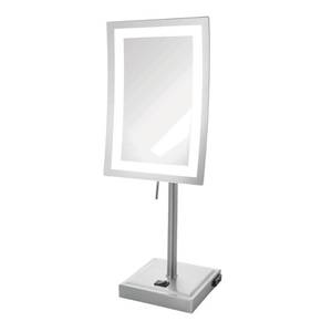 lot 161486 image: Retails for $140 JERDON Lighted Tabletop Magnifying Mirror - LED Makeup Mirror with 5X Magnification in Nickel Finish - Model JRT910NL