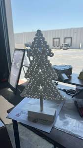 lot 60254 image: Light Up White Christmas Tree Decor - Retail $0
