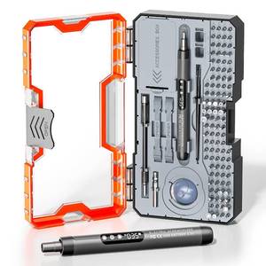 lot 60256 image: ANVANNA 120-IN-1 Mini Electric Screwdriver Set is a comprehensive electric precision tool kit designed for electronics repair and assembly tasks - Retail $16