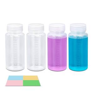 lot 60258 image: ASEVAT 1.7oz 4Pack Wide Mouth Plastic Reagent Bottle,Scaled Pill Bottle Laboratory Chemical Container with Screw Cap,Plastic Sample Bottles for Classrooms or Storage or Home (Clear) - Retail $269