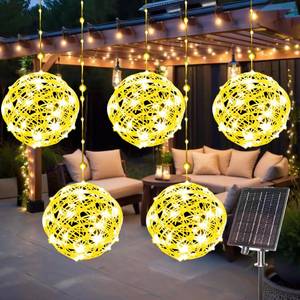 lot 60339 image: WISEgham Solar Christmas Ball Lights - 200LED Outdoor Tree Globe String Lights, 8 Modes Waterproof Sphere Lantern Lights, Christmas Decor for Tree Garden Porch (Warm White, 5pack) - Retail $5,762
