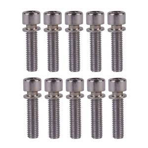 lot 60352 image: YANRUHFL Stainless Steel M5x20mm Hex Bolt with Washer, Pack of 10, for Bicycle Stem Parts - Retail $10