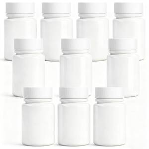 lot 60355 image: DEMORA Pill Bottle Empty with Screw Cap, 13 Dram TSA Approved Travel Small Pill Bottle Plastic Medicine Containiers Organizers for Medications Capsules Vitamins Medicine Essentials (White, 10 Pack) - Retail $8