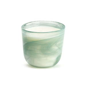 lot 60365 image: Restore Silver Sage Leaf Scented Amber Citrus 7 ounce Glass Soy Giving Candle - Retail $28